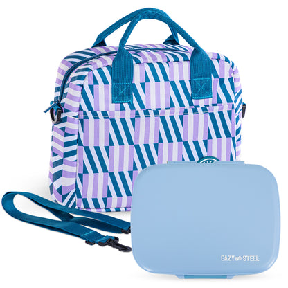Eazy Kids Premium Stainless Steel Lunch Box 710ml w/ Insulated Lunch Bag – Blue