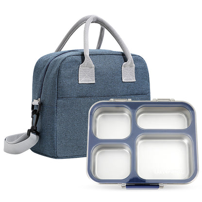 Eazy Kids Stainless Steel Bento Lunch Box 945ml w/ Insulated Lunch Bag – Blue