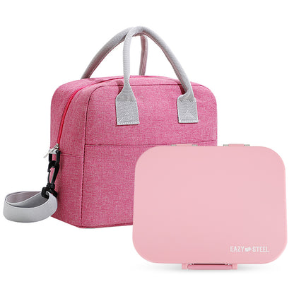 Eazy Kids Premium Stainless Steel Lunch Box w/ Insulated Lunch Bag – Pink