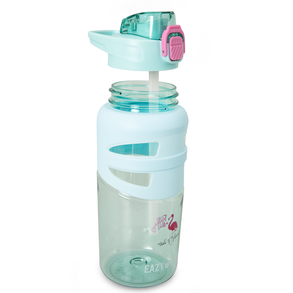 Eazy Kids 4 Compartment Bento Lunch Box w/ Insulated Lunch Bag & Water Bottle 750ml – Flamingo Aqua