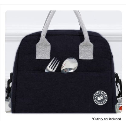 Eazy Kids 4 Compartment Bento Lunch Box w/ Insulated Lunch Bag & Water Bottle 750ml – Gamer Black