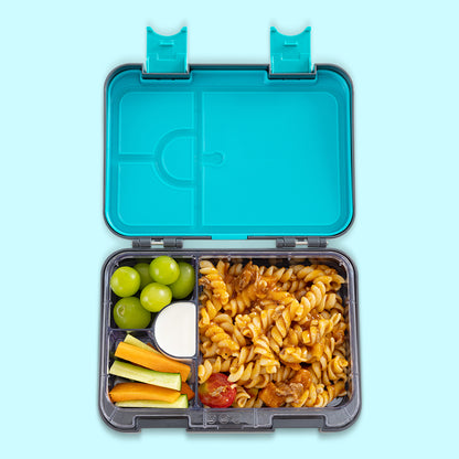 Eazy Kids 4 Compartment Bento Lunch Box w/ Insulated Lunch Bag – Urban Grey