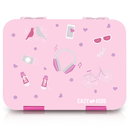 Eazy Kids Convertible Bento Lunch Box w/ Insulated Lunch Bag-Pink