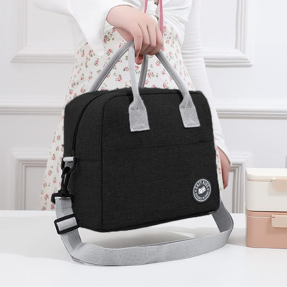 Eazy Kids Convertible Bento Lunch Box w/ Insulated Lunch Bag – Gamer Black