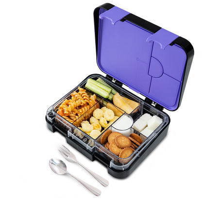 Eazy Kids Convertible Bento Lunch Box w/ Insulated Lunch Bag – Teddy Black