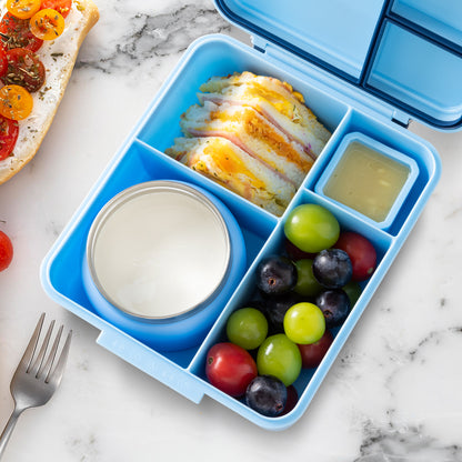 Eazy Kids Jumbo Bento Lunch Box w/ Tritan Water Bottle 850ml – Ice Blue Blast