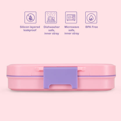 Eazy Kids Premium Stainless Steel Lunch Box 710ml w/ Stainless Steel Water Bottle 445ml – Pink