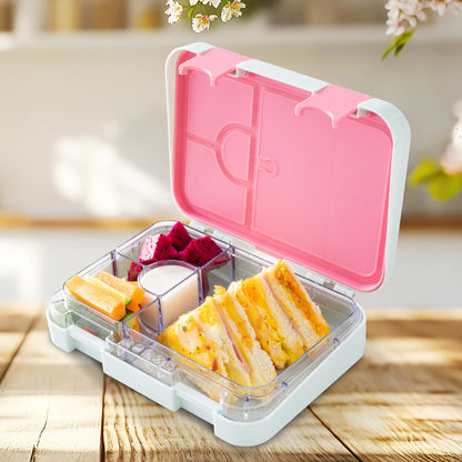 Eazy Kids 4 Compartment Bento Lunch Box w/ Flip Top Water Bottle 750ml – Bicycle Mint