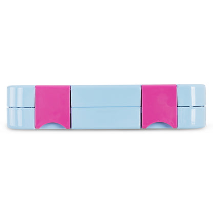 Eazy Kids 4 Compartment Bento Lunch Box w/ Flip Top Water Bottle 750ml – Flamingo Aqua