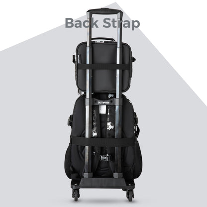 Eazy Kids Footballer Backpack Set w/ Complimentary Football & 4-Wheel School Bag Trolley – Black