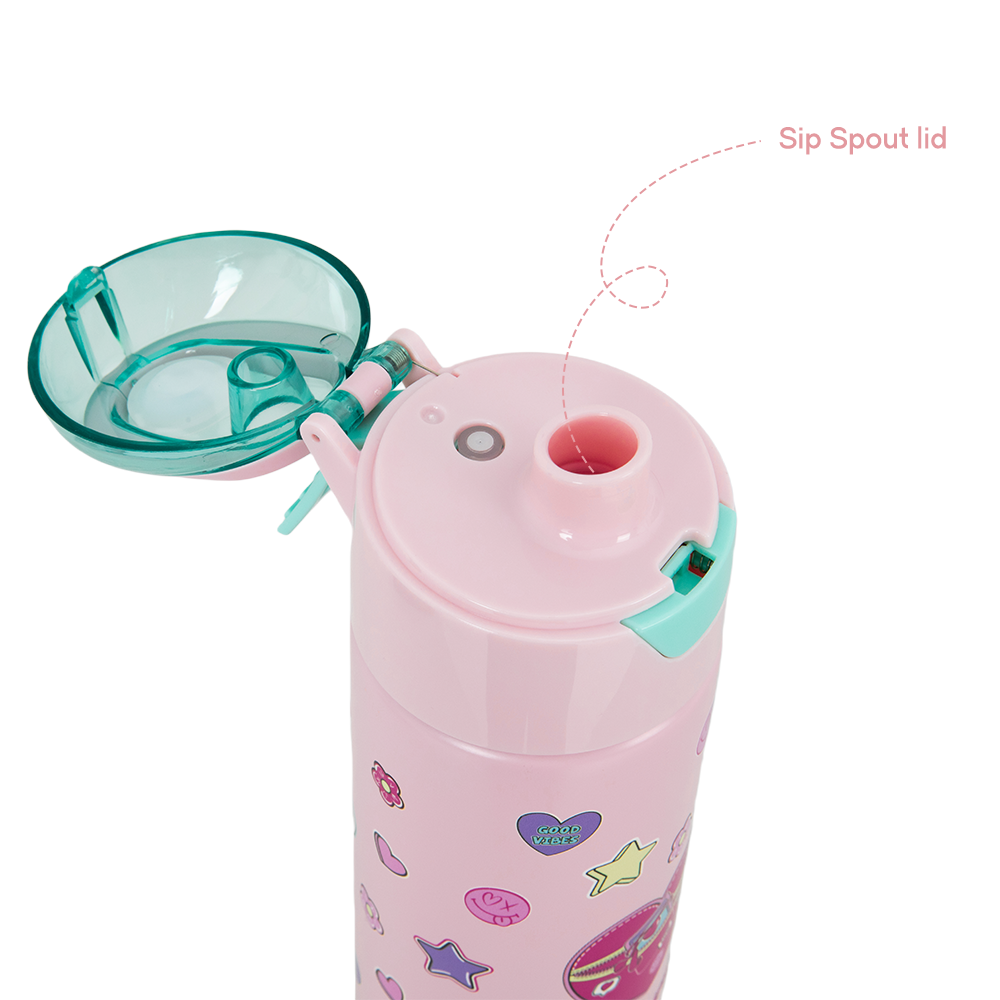 Eazy Kids 17inch School Bag Set of 3 w/ Insulated Water Bottle & Convertible Bento Lunch Box – Always Believe Pink