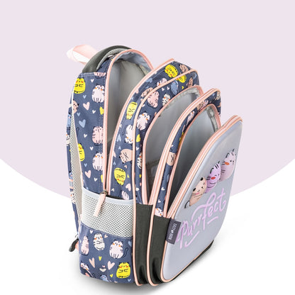 Eazy Kids Purfect School Bag Set w/ Stainless Steel Water Bottle – Grey