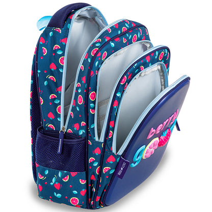 Eazy Kids Berry Good School Bag Set w/ Stainless Steel Bento Lunch Box – Blue