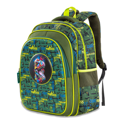 Eazy Kids Dino School Bag Set w/ Bento Lunch Box & Spray Water Bottle – Green