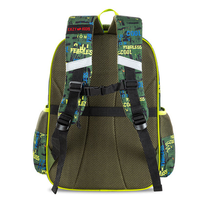 Eazy Kids Dino School Bag Set w/ Bento Lunch Box & Spray Water Bottle – Green