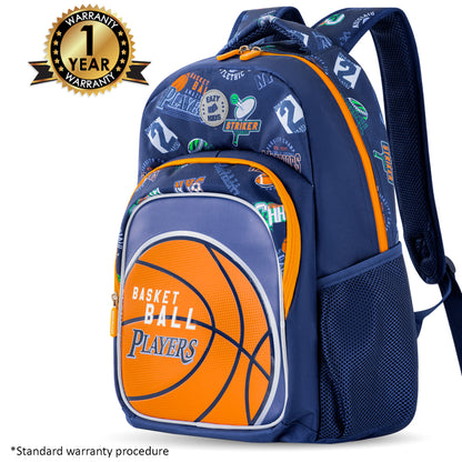Eazy Kids Basketball School Bag Set w/ Insulated Stainless Steel Spray Water Bottle – Blue