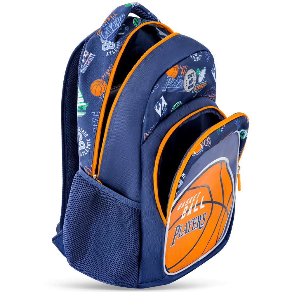 Eazy Kids Basketball School Bag Set w/ Insulated Stainless Steel Spray Water Bottle – Blue