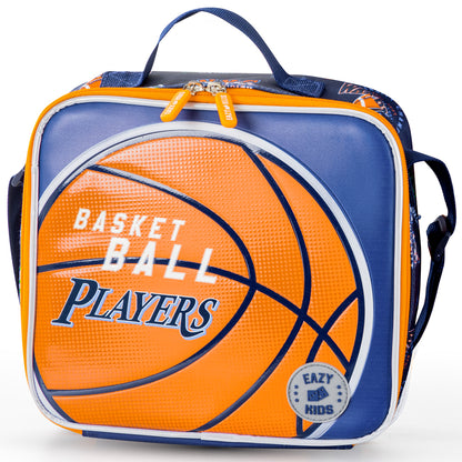 Eazy Kids Basketball School Bag Set w/ Insulated Stainless Steel Spray Water Bottle – Blue