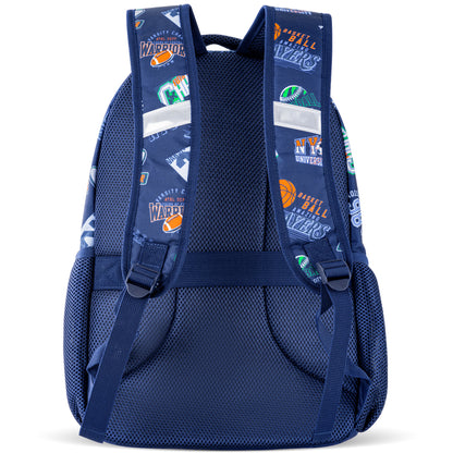 Eazy Kids Basketball School Bag Set w/ Insulated Stainless Steel Spray Water Bottle – Blue