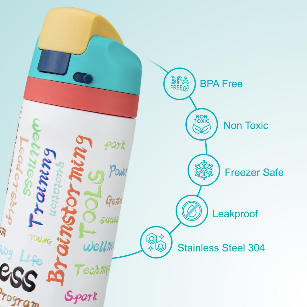 Eazy Kids Girl Glitter School Bag Set w/ Stainless Steel Water Bottle – Green