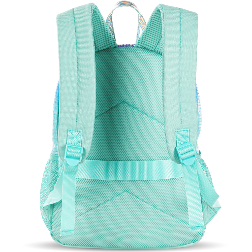 Eazy Kids Girl Glitter School Bag Set w/ Stainless Steel Water Bottle – Green