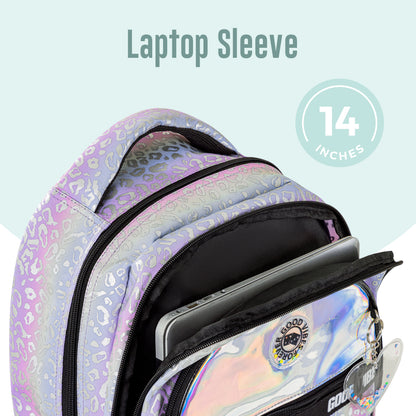 Eazy Kids Good Vibes School Bag Set w/ Insulated Spray Water Bottle – Silver