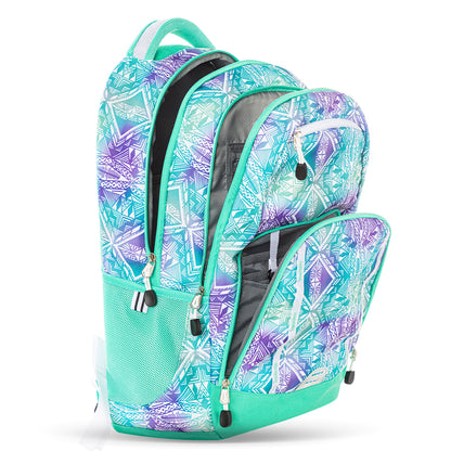 Eazy Kids School Bag 18inch w/ Bento Lunch Box & Water Bottle – Geometrical Green