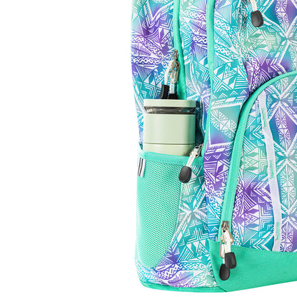 Eazy Kids School Bag 18inch w/ Bento Lunch Box & Water Bottle – Geometrical Green