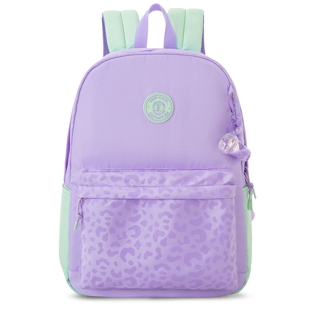 Eazy Kids 16.5” School Backpack w/ 4-Wheel Trolley–Lightweight Laptop School Bag Set, Glow Backpack Pink