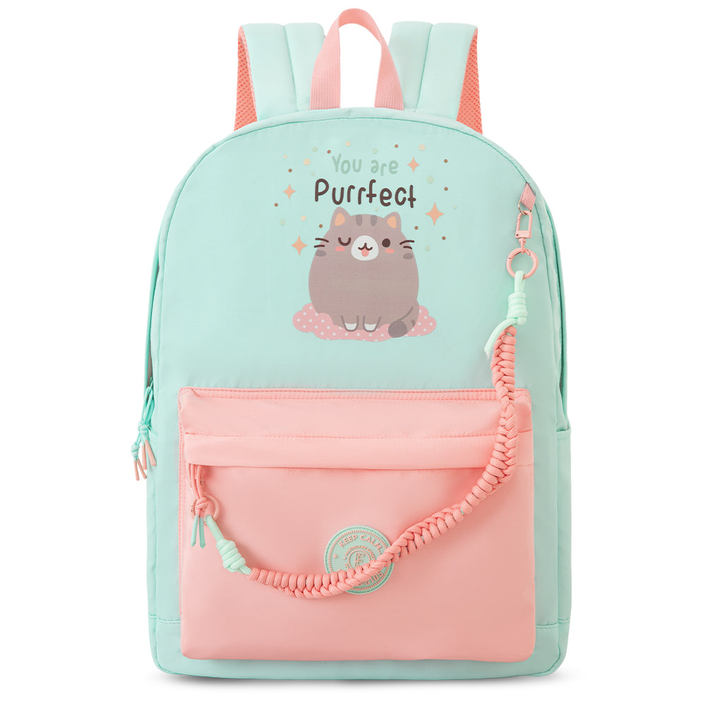 Eazy Kids 16.5” School Backpack w/ 4-Wheel Trolley–Lightweight Laptop School Bag Set, Purfect Dreams Pink