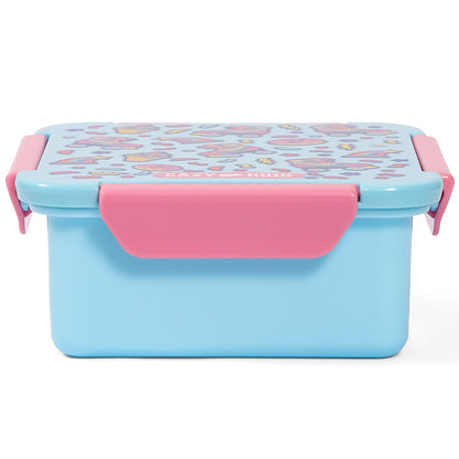 EAZY KIDS Lunch Box Set and Tritan Water Bottle w/Flip Lid, Gen Z Skater - Blue, 750ml