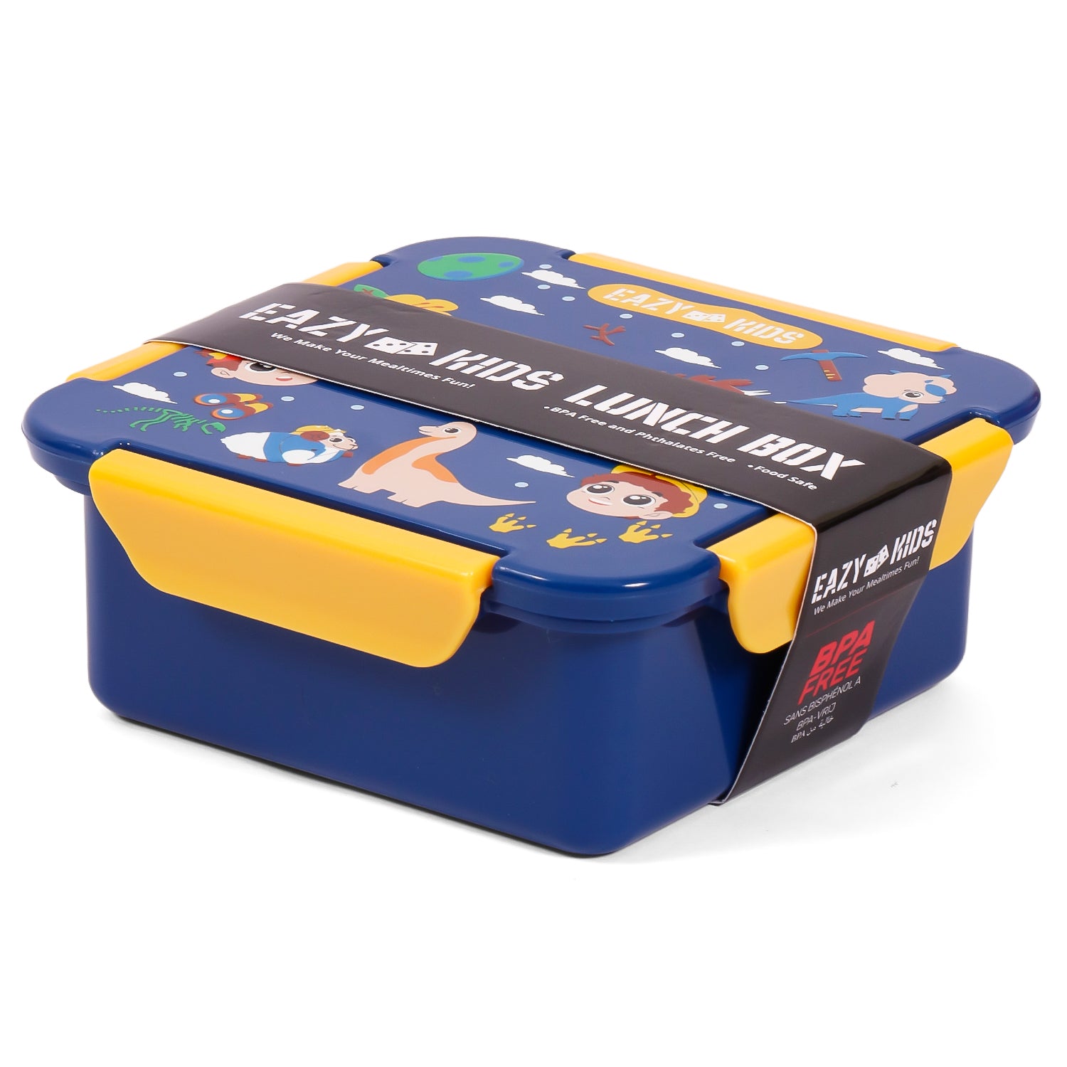 EAZY KIDS Lunch Box Set, T - Rex - Blue