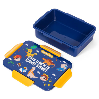 EAZY KIDS Lunch Box Set, T - Rex - Blue