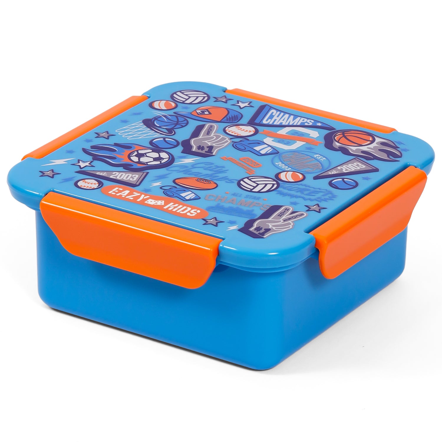 EAZY KIDS Lunch Box Set, Soccer - Blue