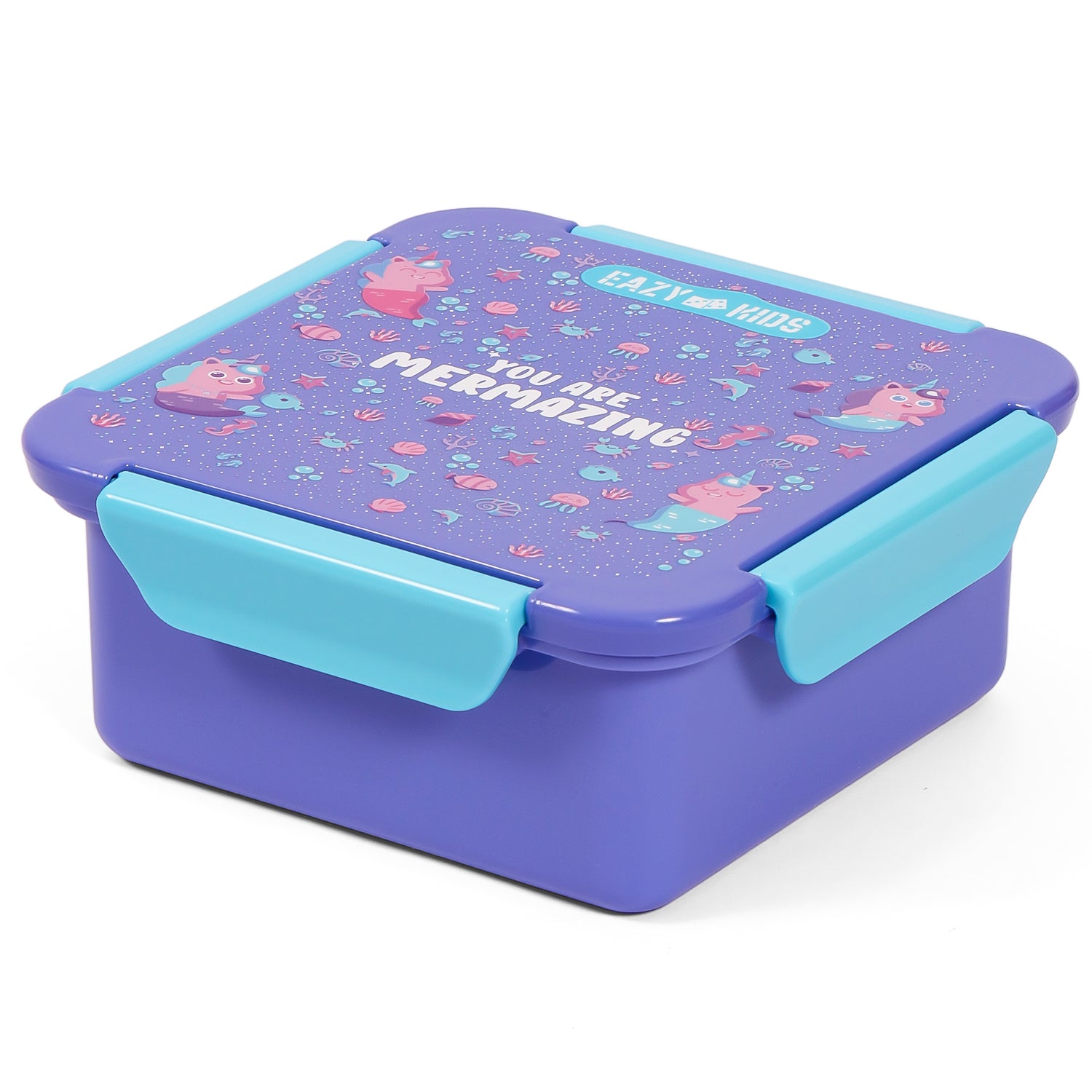 EAZY KIDS Lunch Box Set, Mermaid - Purple