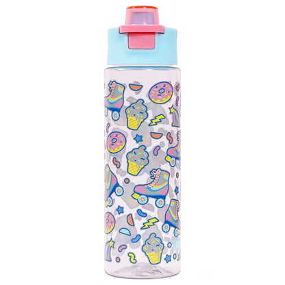 EAZY KIDS Lunch Box and Tritan Water Bottle w/Flip Lid, Gen Z Skater - Blue, 750ml