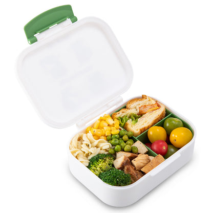 Eazy Kids Bento Lunch Box Set of 2 w/ Stainless Steel Water Bottle 445ml – Dino Green