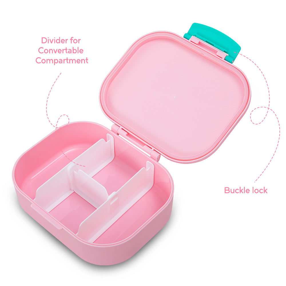 Eazy Kids Bento Lunch Box Set of 2 w/ Stainless Steel Water Bottle 445ml – Shine Pink