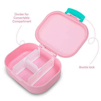 Eazy Kids Bento Lunch Box Set of 2 w/ Stainless Steel Water Bottle 445ml – Shine Pink