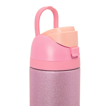 Eazy Kids Glitter Stainless Steel Water Bottle 720ml w/ Convertible Bento Lunch Box – Glitter Pink