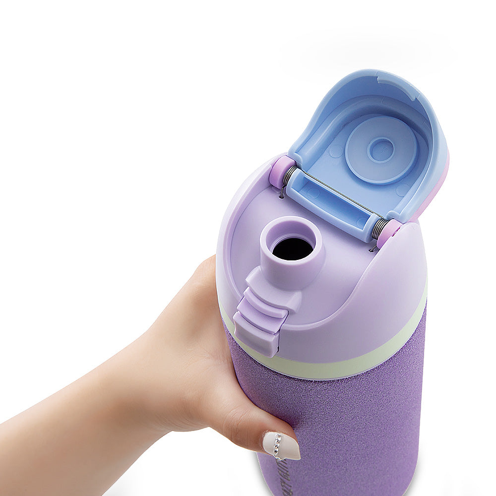 Eazy Kids Convertible Bento Lunch Box w/ Glitter Stainless Steel Water Bottle 720ml – Glitter Purple