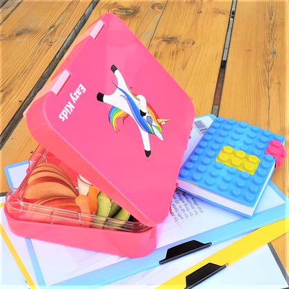 NOHOO Unicorn 3D Bag + Bento Lunch Box - Pink