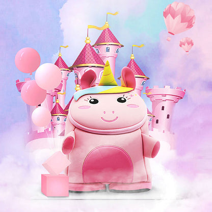 NOHOO Unicorn 3D Bag + Bento Lunch Box - Pink