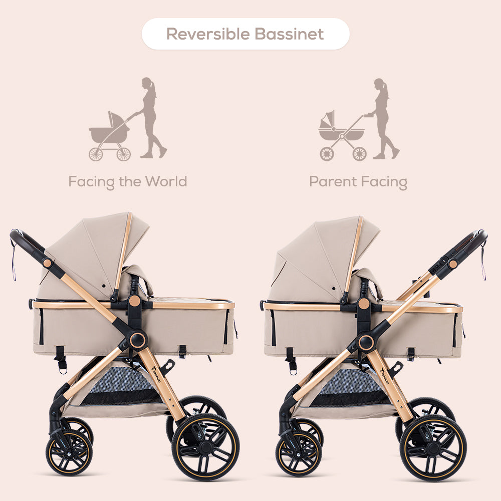 TEKNUM Travel System with 3in1 Prime Stroller, Adaptor and Infant Car Seat - Beige