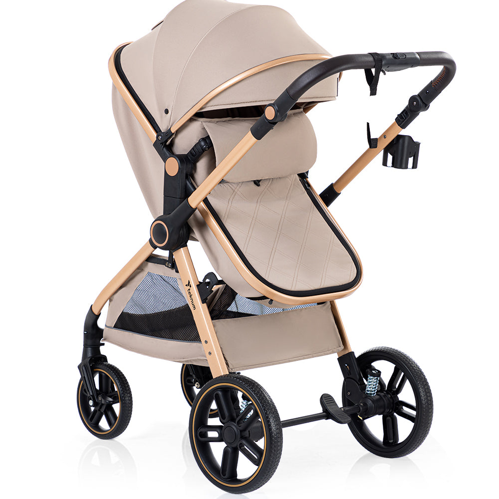 TEKNUM Travel System with 3in1 Prime Stroller, Adaptor and Infant Car Seat - Beige