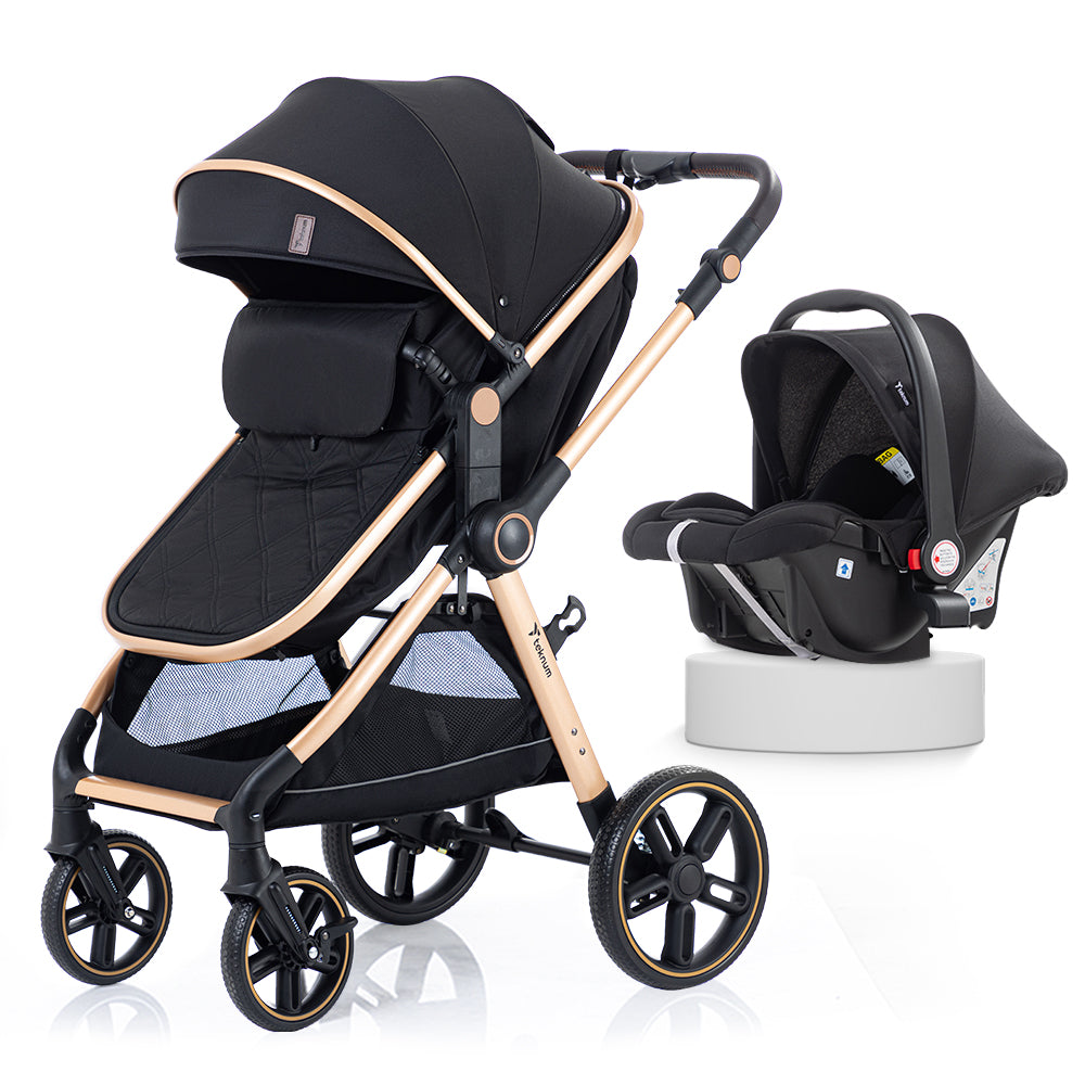 TEKNUM Travel System with 3in1 Prime Stroller, Adaptor and Infant Car Seat - Black