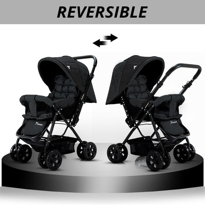 TEKNUM Reversible Look at Me Stroller w/t Diaper Bag & Hooks & Changing Pad - Black