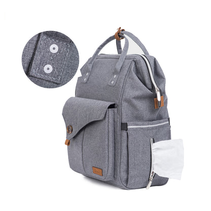 TEKNUM Grey Travel Lite Stroller + ALAMEDA Diaper Backpack - Large - Grey with Hooks