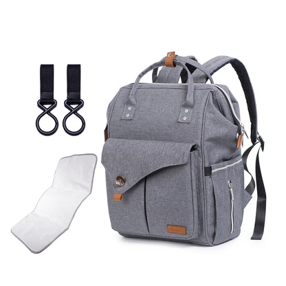 TEKNUM Grey Travel Lite Stroller + ALAMEDA Diaper Backpack - Large - Grey with Hooks
