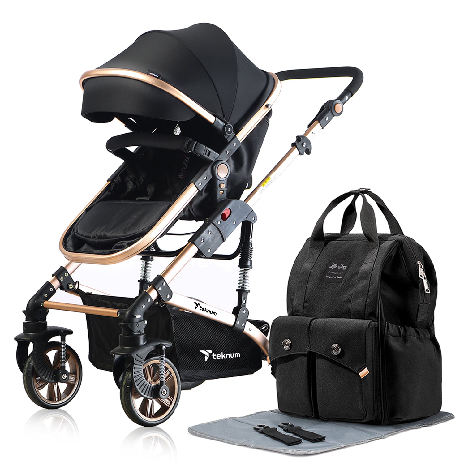 TEKNUM 3in1 Stroller wt Diaper Bag - Black